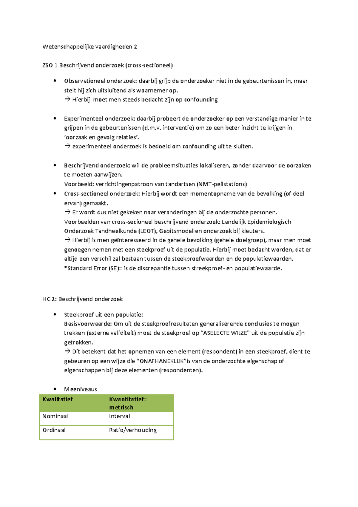 Samenvatting Wetenschappelijke Vorming Werkgroepen Wetenschappelijke Vaardigheden 2 Zso 1 