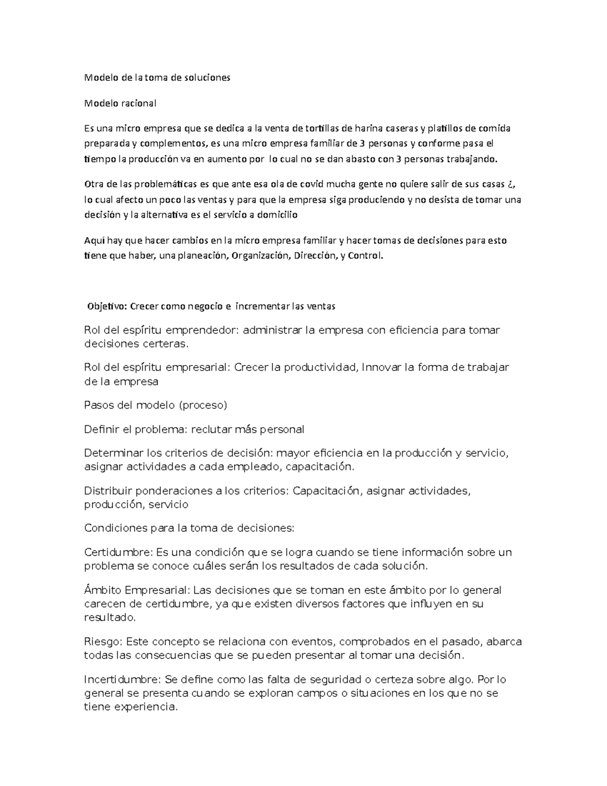 Modelo de la toma de soluciones - Modelo de la toma de soluciones ...