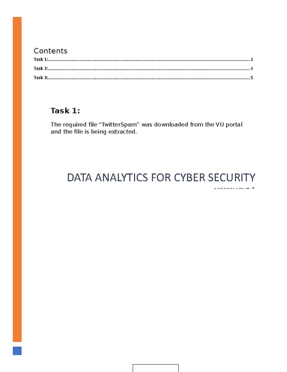 Lab Assessment 1 data analytics - Contents Task 1: - Studocu