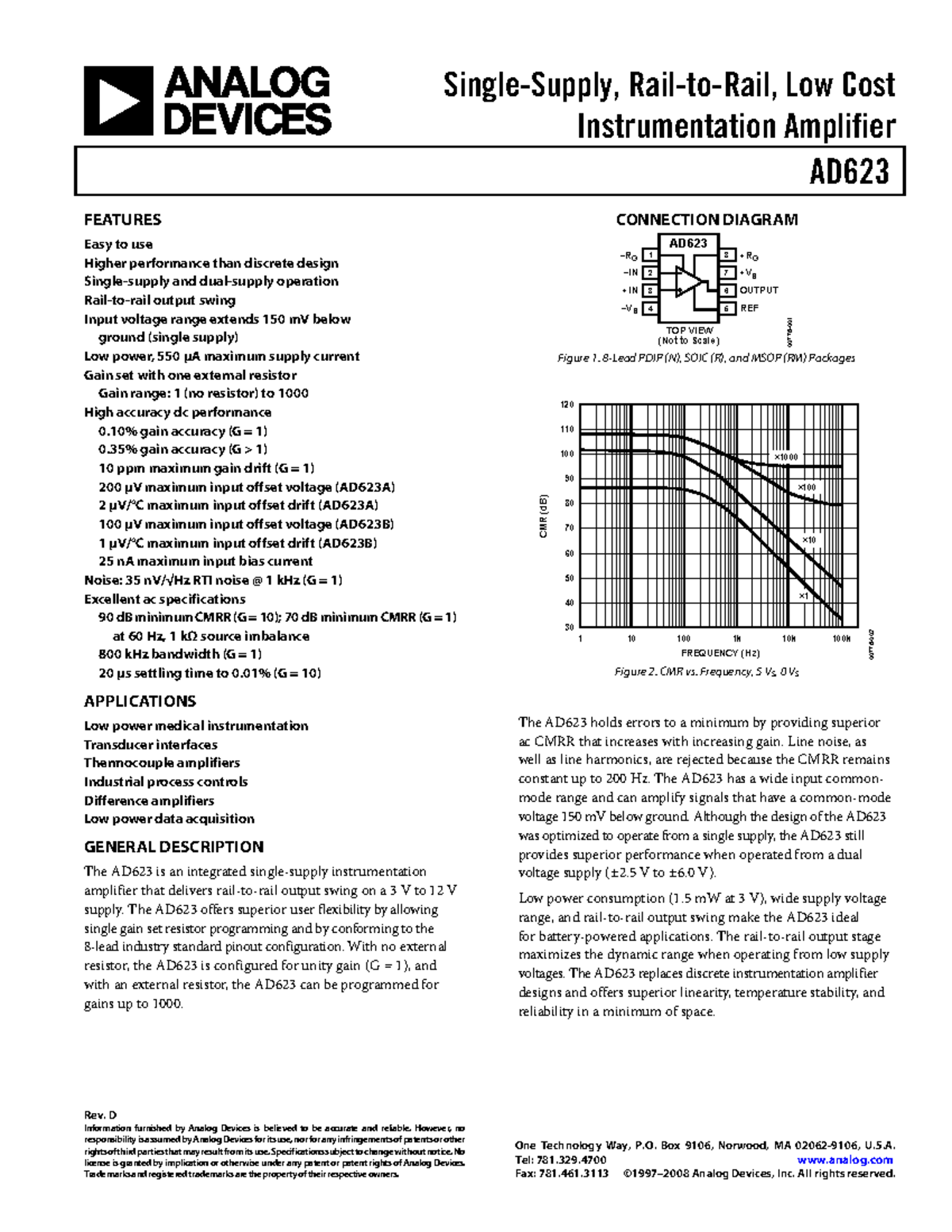 Ad623x - Datasheet - Single-Supply, Rail-to-Rail, Low Cost ...
