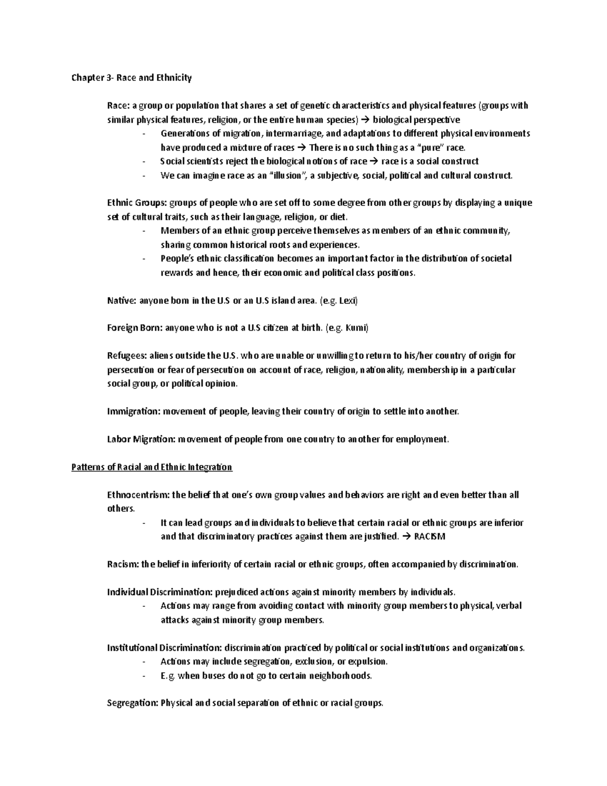 Social problems test #1 review - Chapter Race and Ethnicity Race: a ...