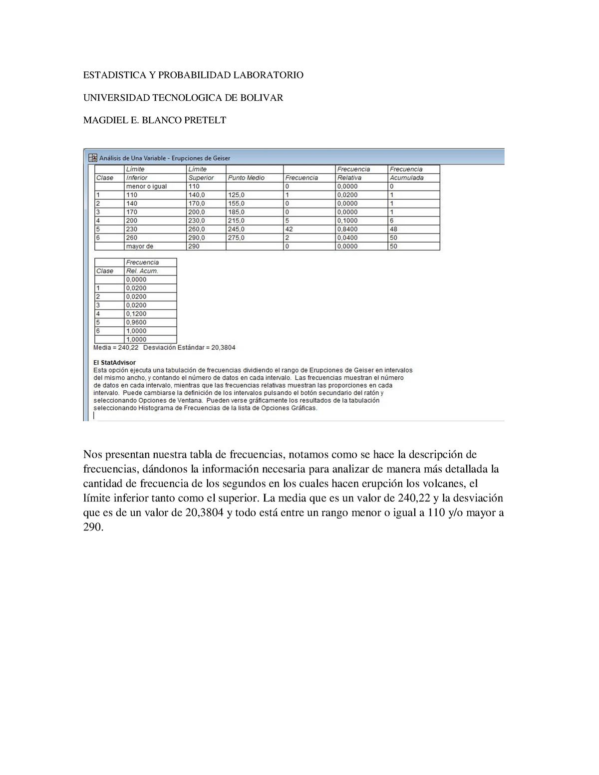 Taller Estadisctica Y Probabilidad Laboratorio Taller - ESTADISTICA Y ...