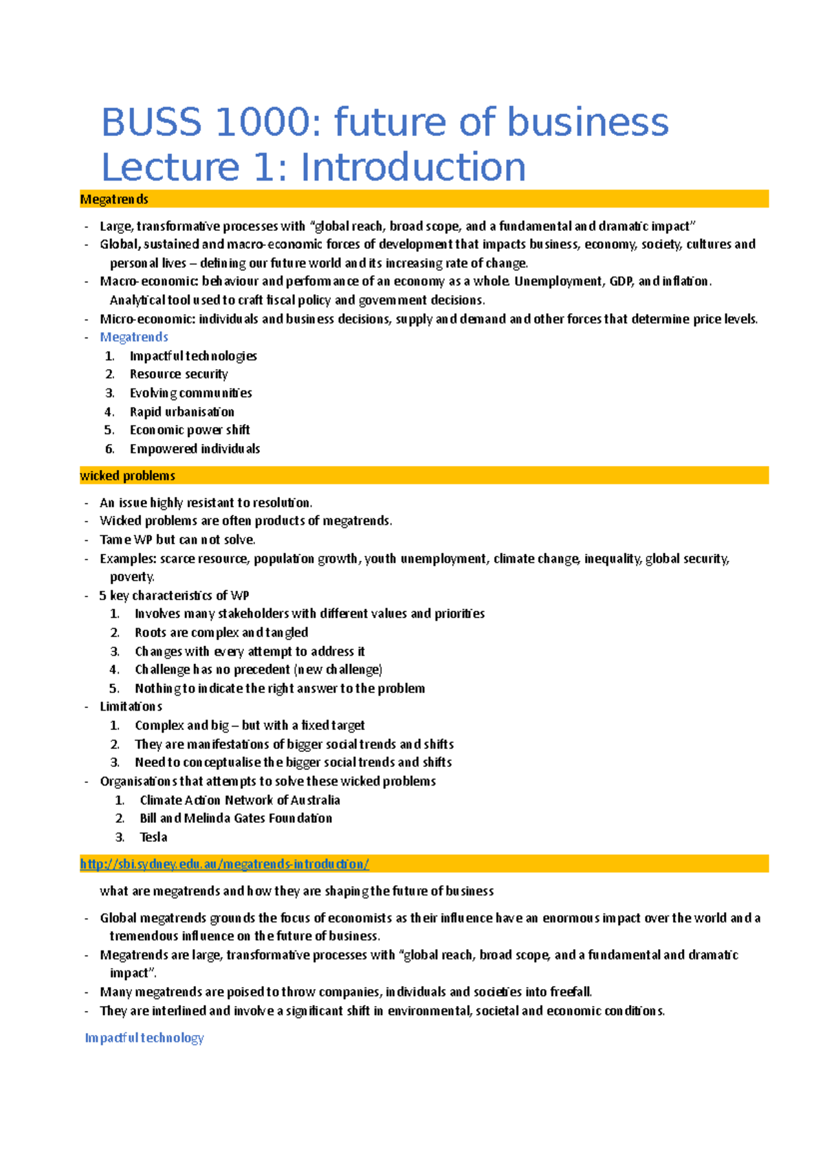 BUSS1000 - Lecture notes for BUSS 1000 2020 - BUSS 1000: future of ...