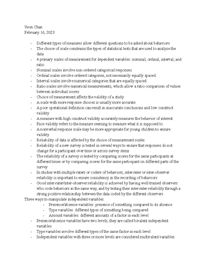Psych 215 Chapter 1 notes - Chapter 1 Introduction to Scientific ...