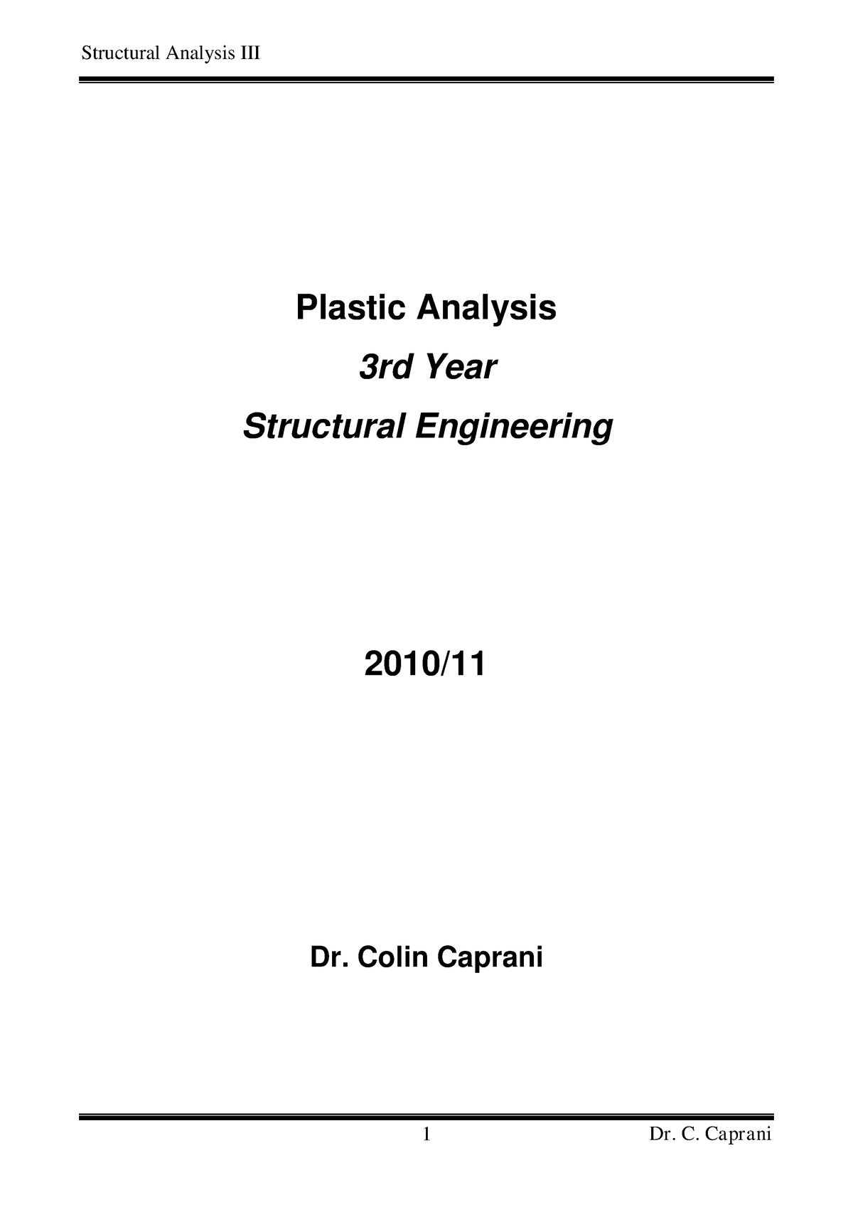 Plastic Analysis 3rd Year Structural Eng - Plastic Analysis 3rd Year ...