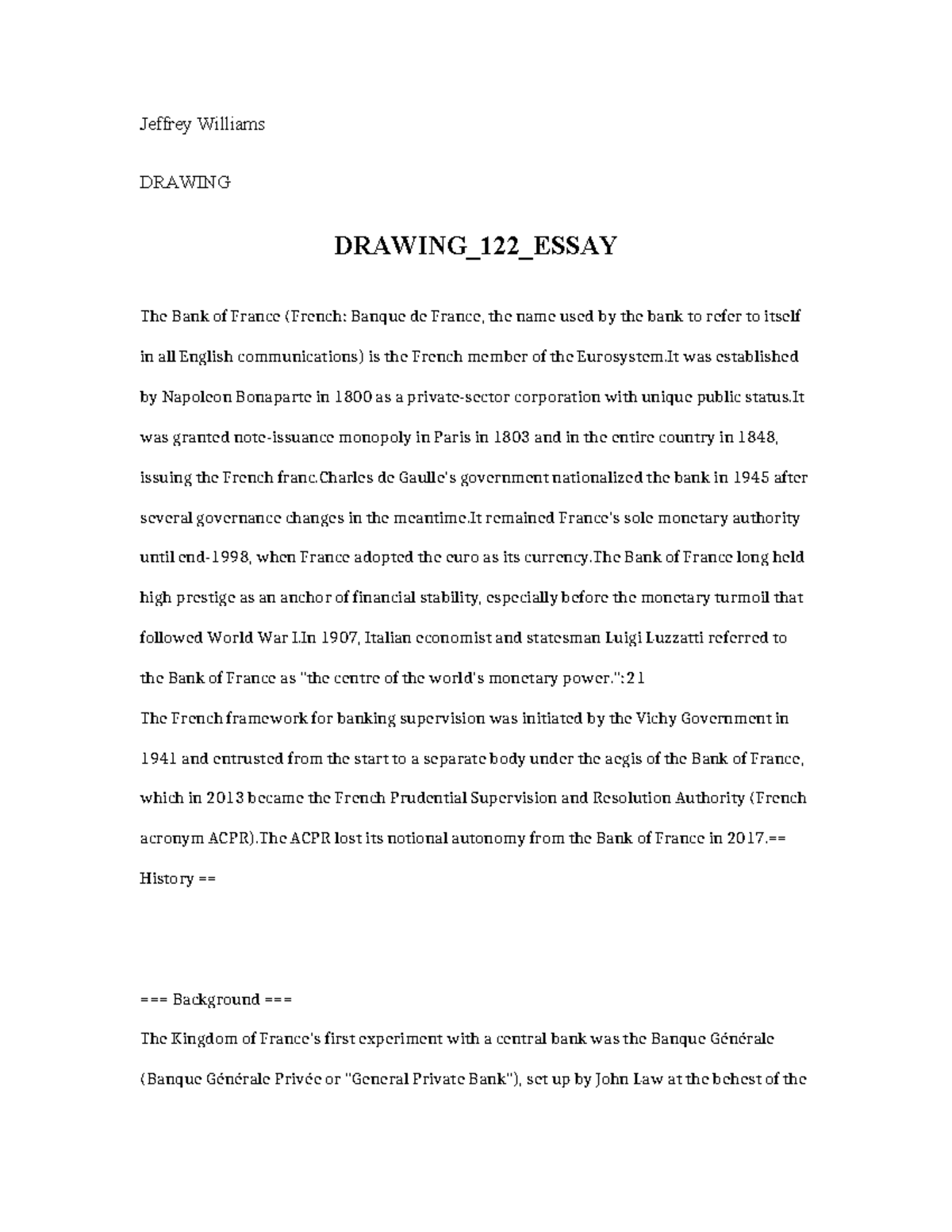 Drawing 122 Essay - apakdjfnegfdjh - Jeffrey Williams DRAWING DRAWING ...