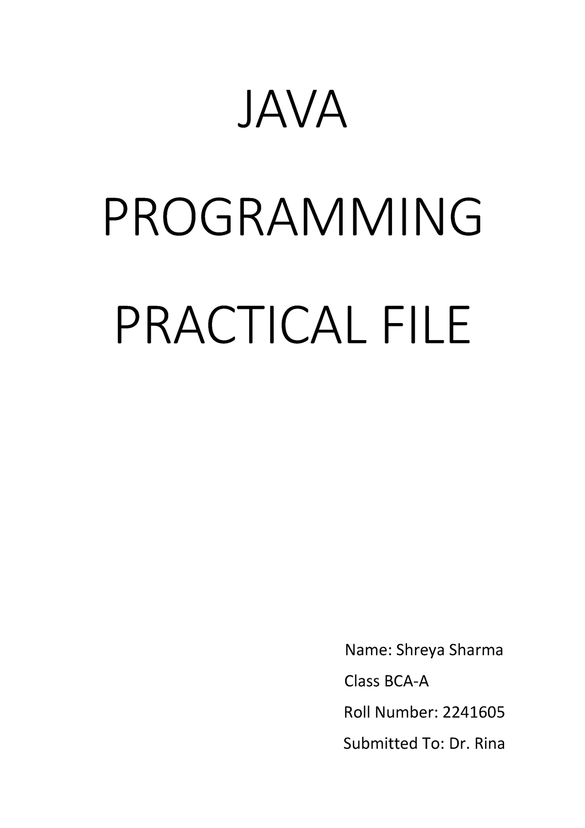 java programming assignments