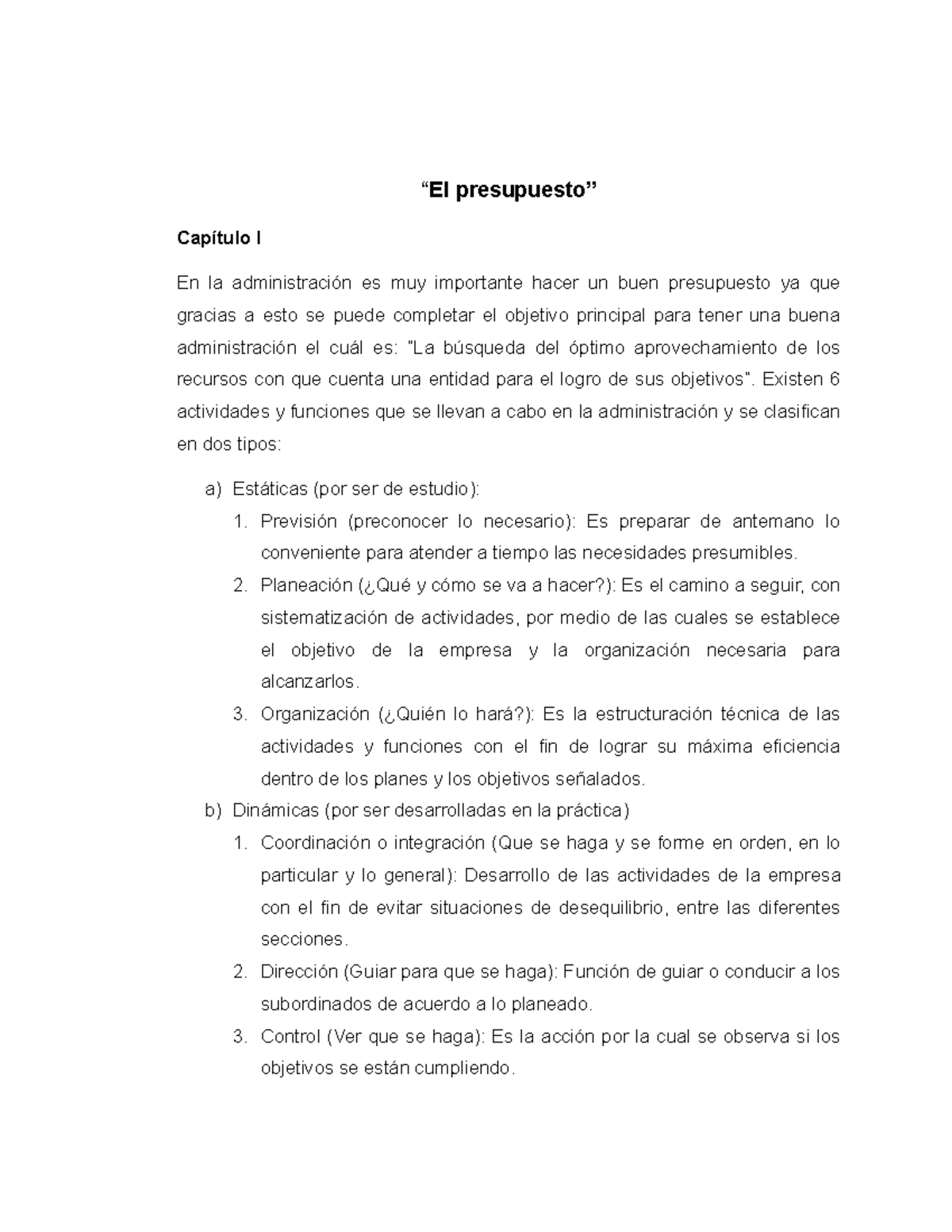 El Presupuesto - Nota: 10 - I En La Es Muy Importante Hacer Un Buen ...