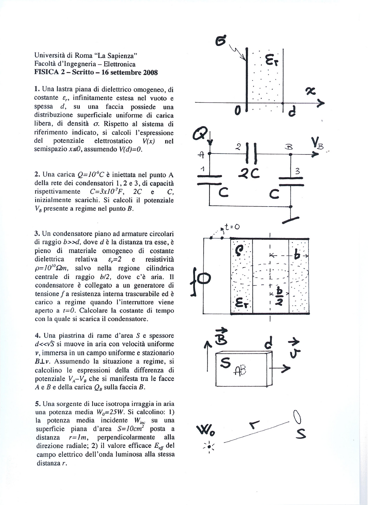 Esame 16 Settembre 08 Domande Fisica Generale Ii Studocu