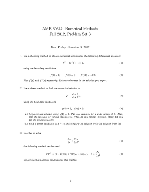 Hw 1 - questions - AME 60614: Numerical Methods Fall 2012, Problem Set ...