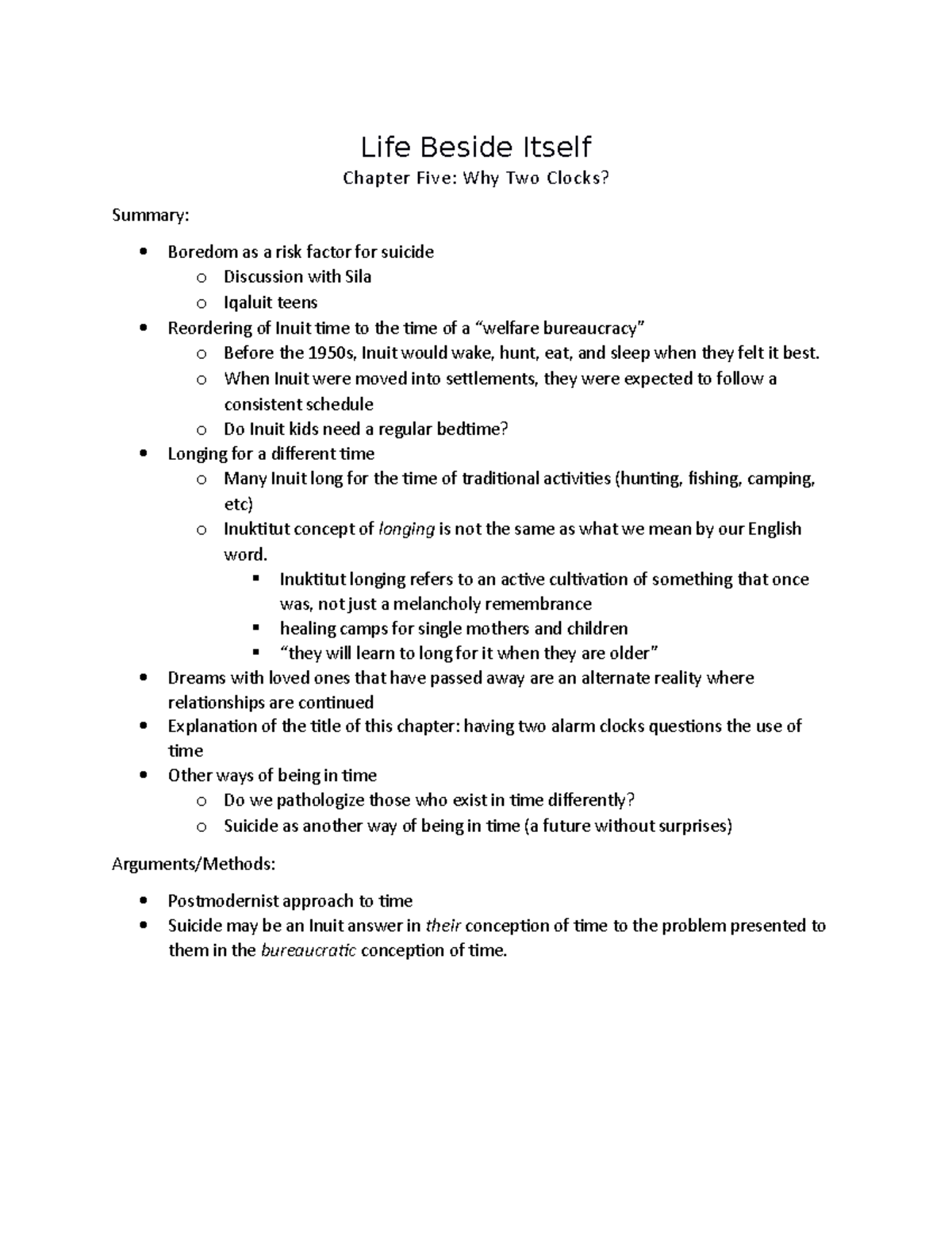 Life Beside Itself handout Life Beside Itself Chapter Five Why Two