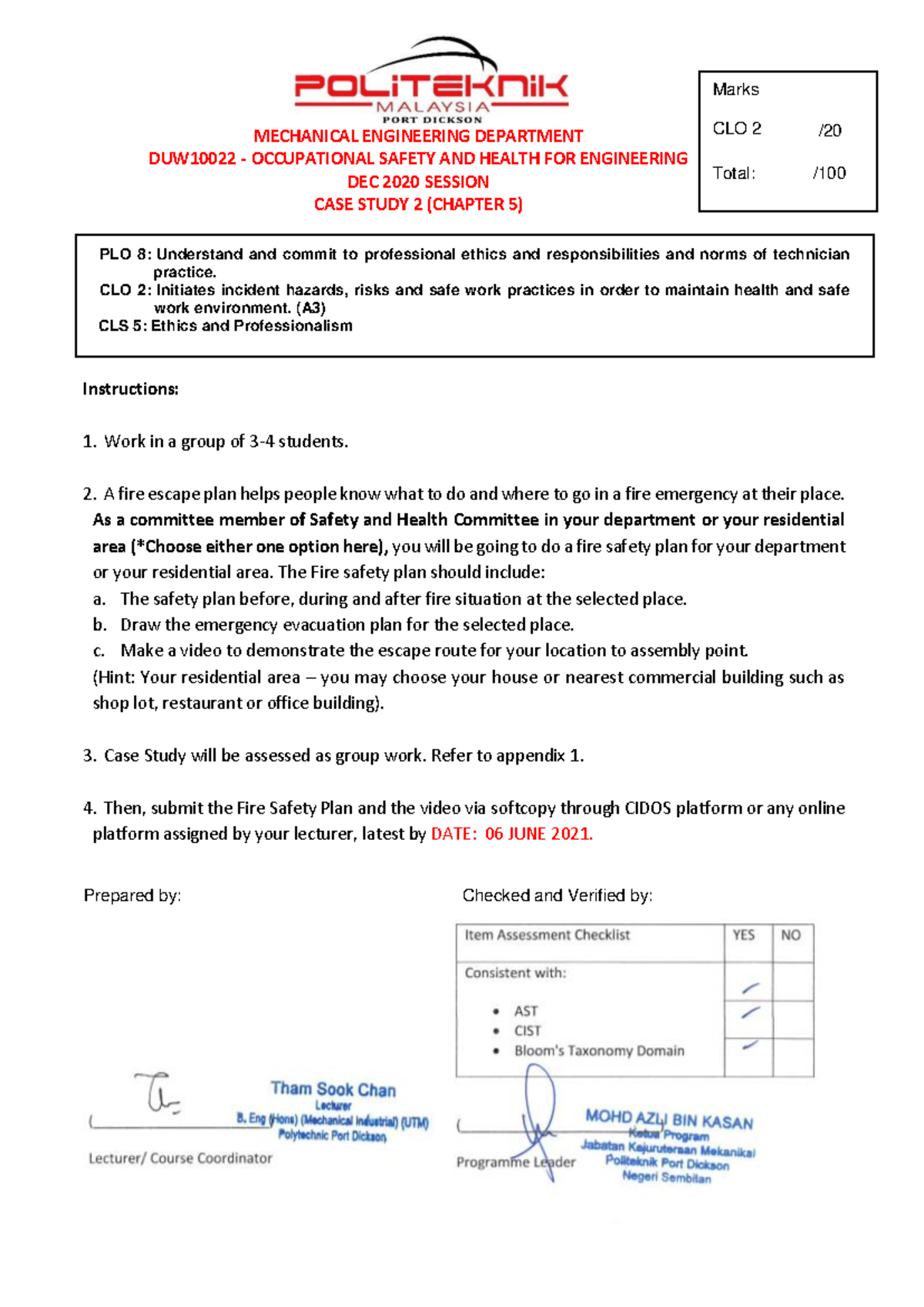 CASE Study 2 (FIRE Safety) NEW - Engineering Mathematics - Studocu