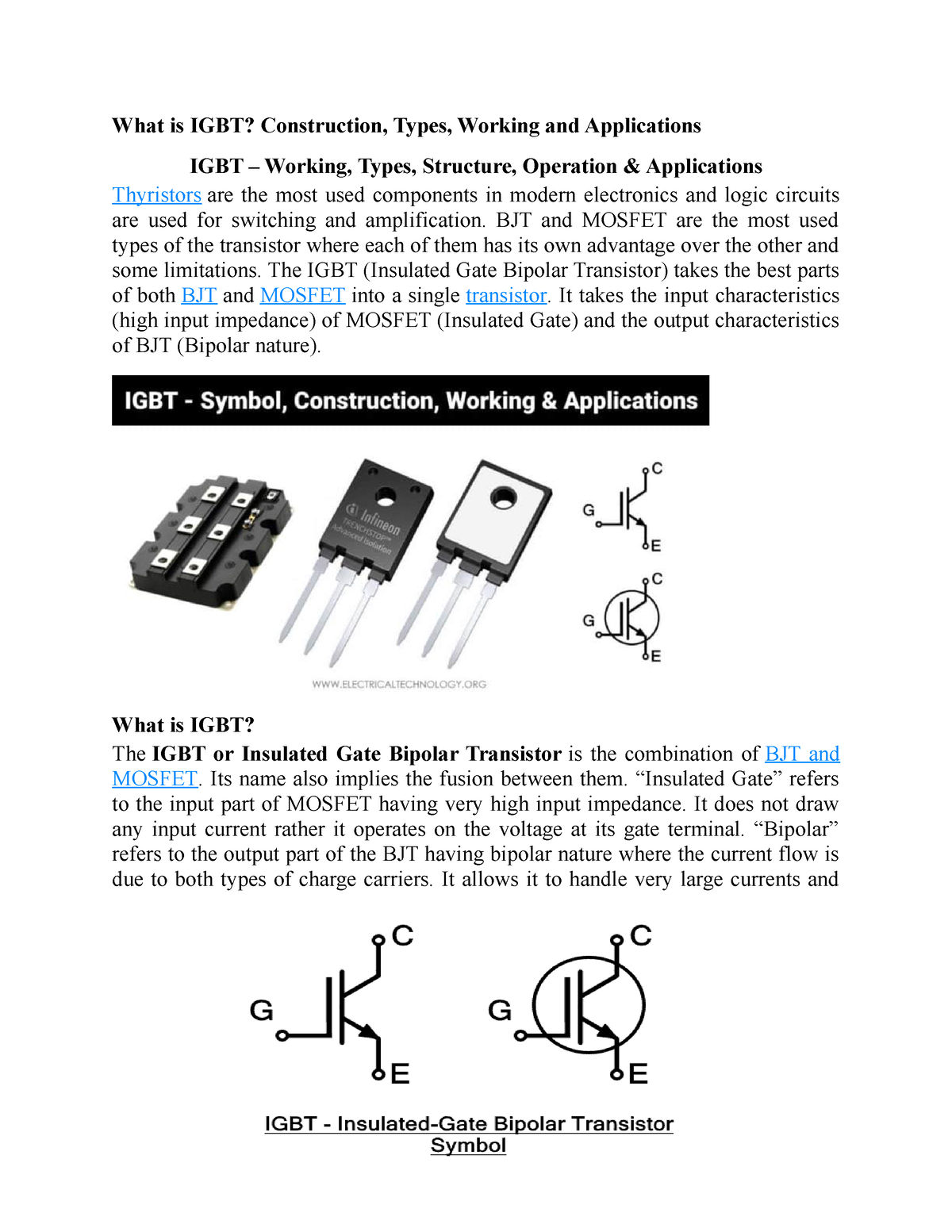 2. IGBT - This Is For Power Electronics. - What Is IGBT? Construction ...