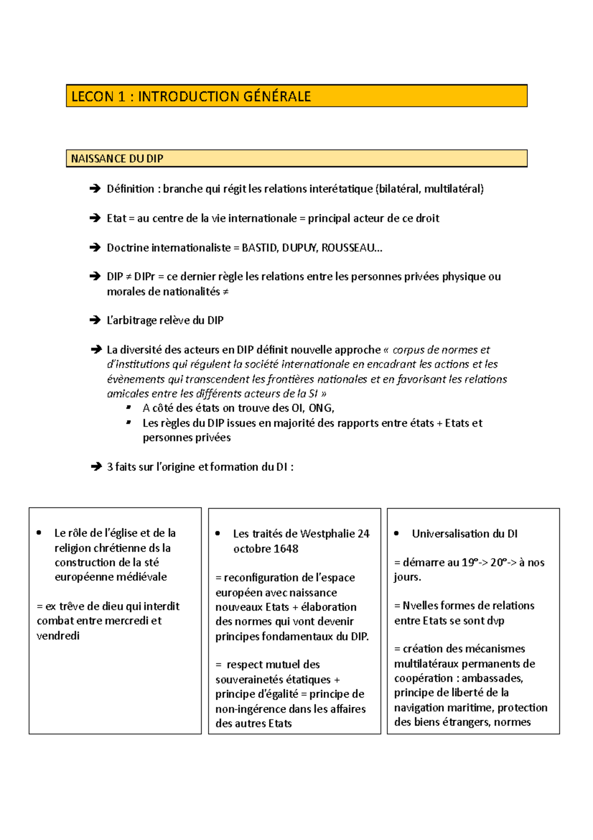 Lecon 1 DIP introduction général LECON 1 INTRODUCTION GÉNÉRALE