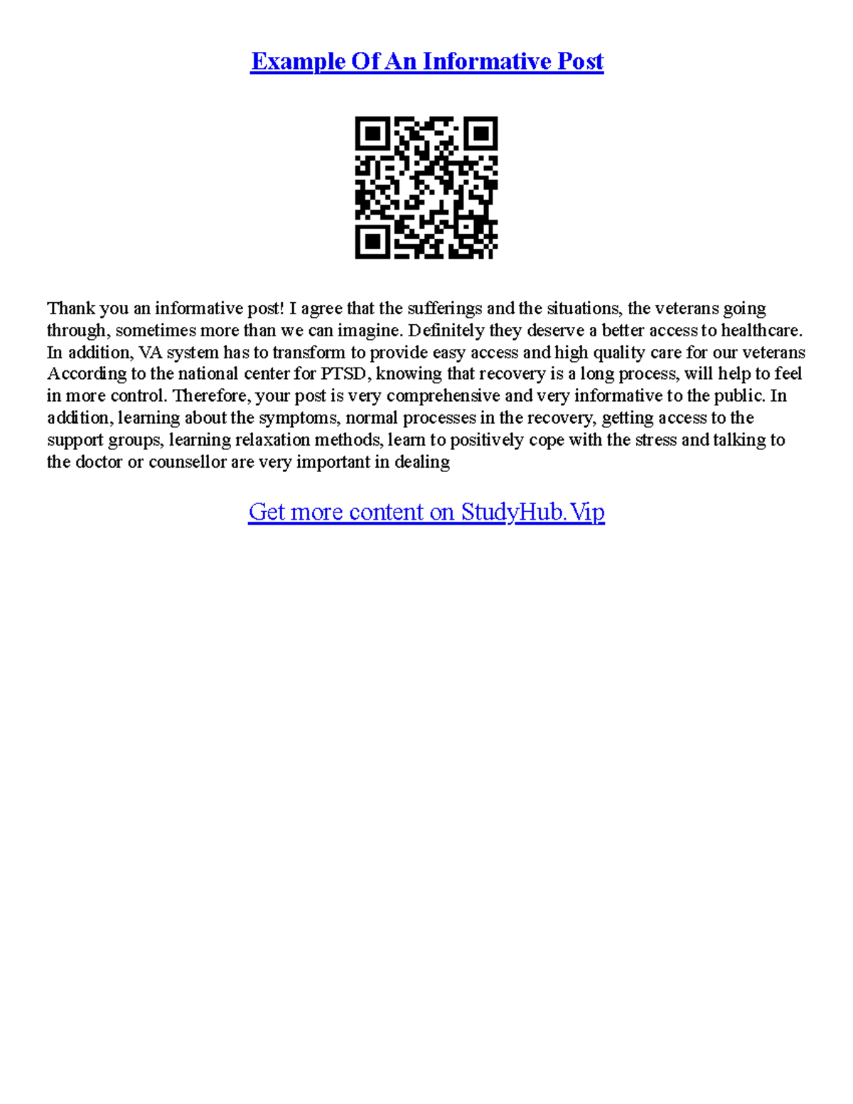Informative Essay Example - Example Of An Informative Post Thank you an ...