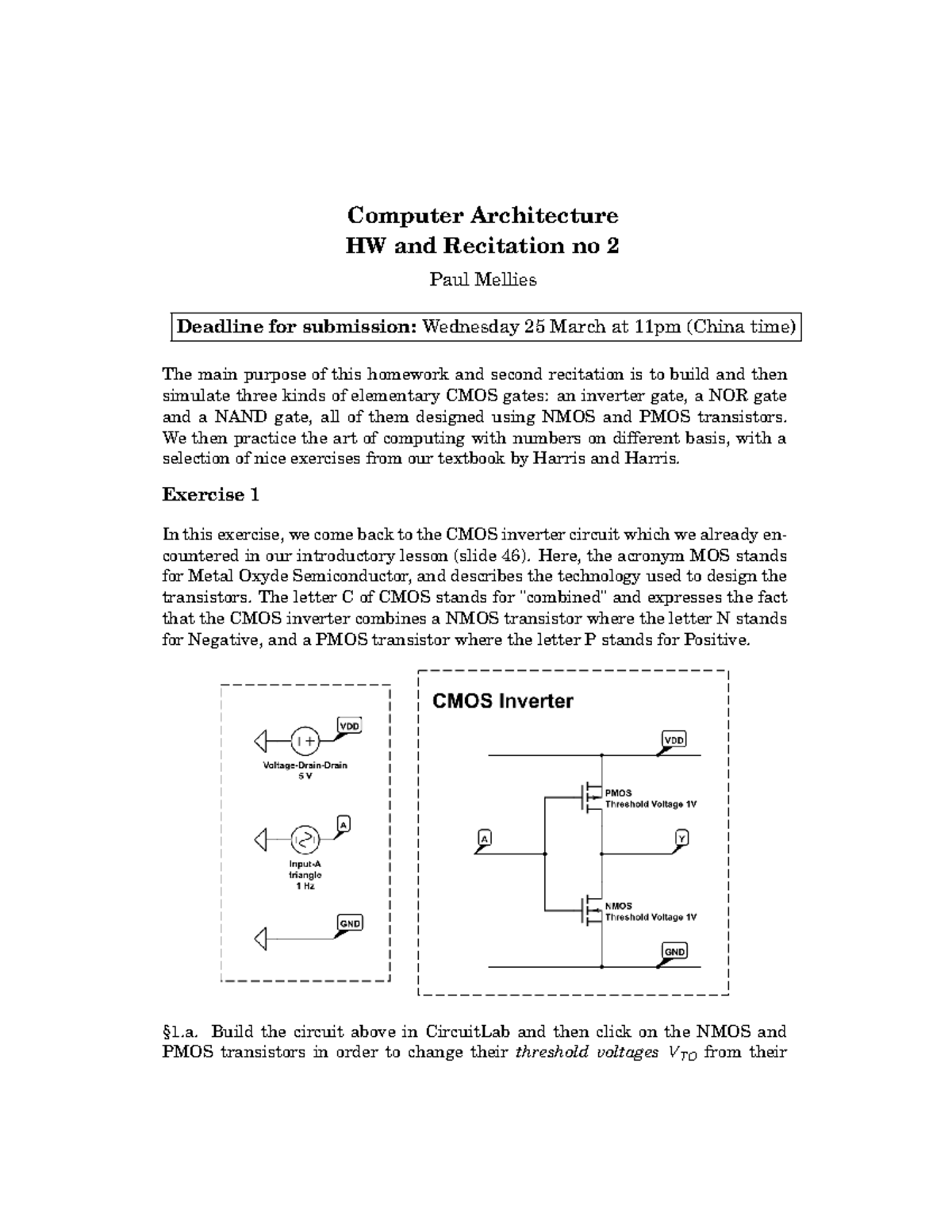 HW-Recitation-2 - course notes - Computer Architecture HW and ...