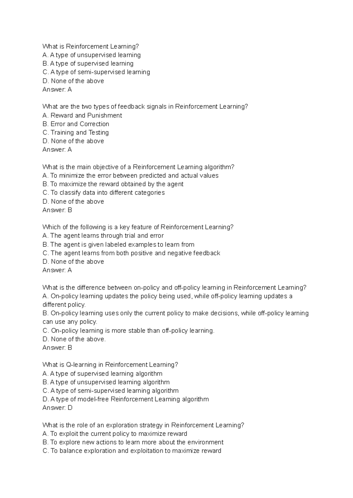 6 Alan - dwdqwihdoqudpqwd - What is Reinforcement Learning? A. A type ...