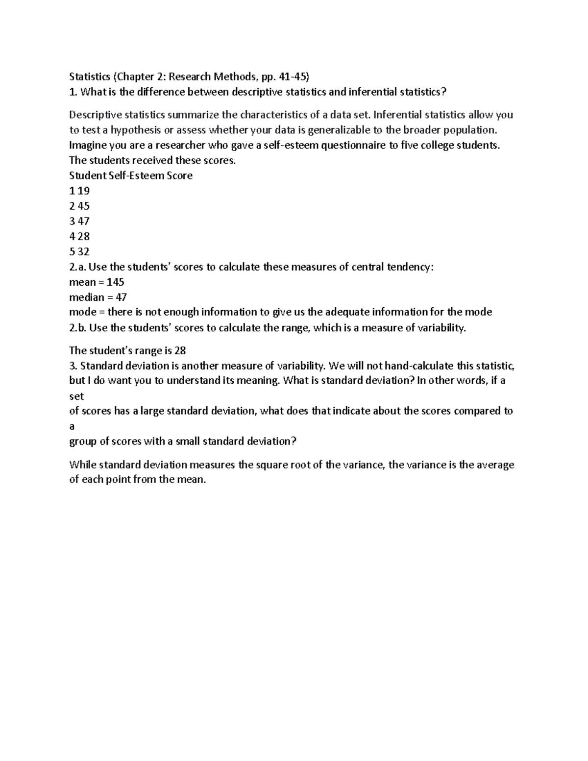 Statistics Study Guide - Statistics (Chapter 2: Research Methods, Pp ...