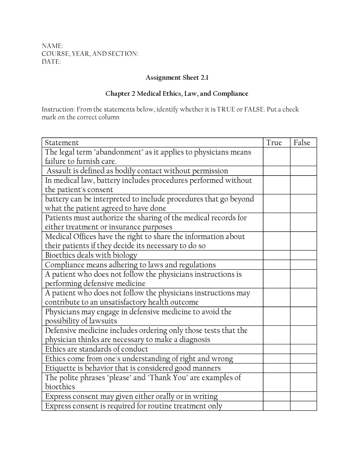 medical-office-procedure-chapter-2-assignment-sheet-2-1-name-course