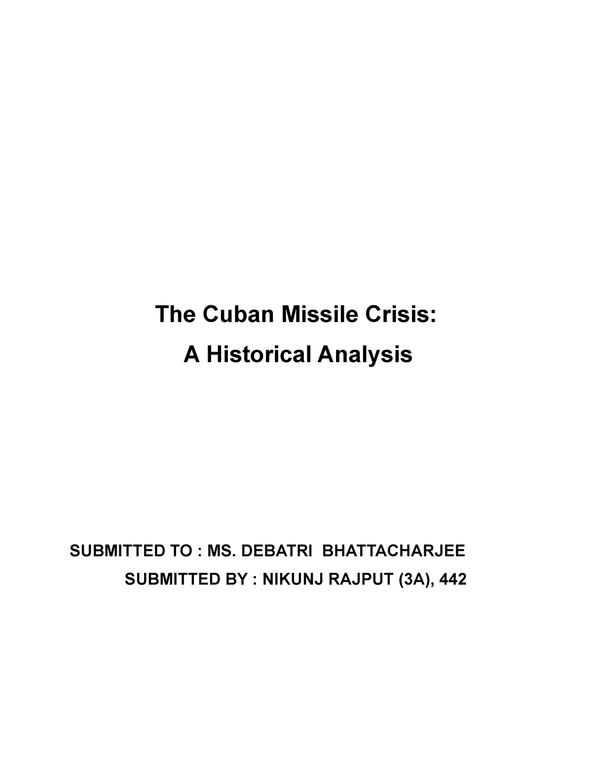 thesis about the cuban missile crisis