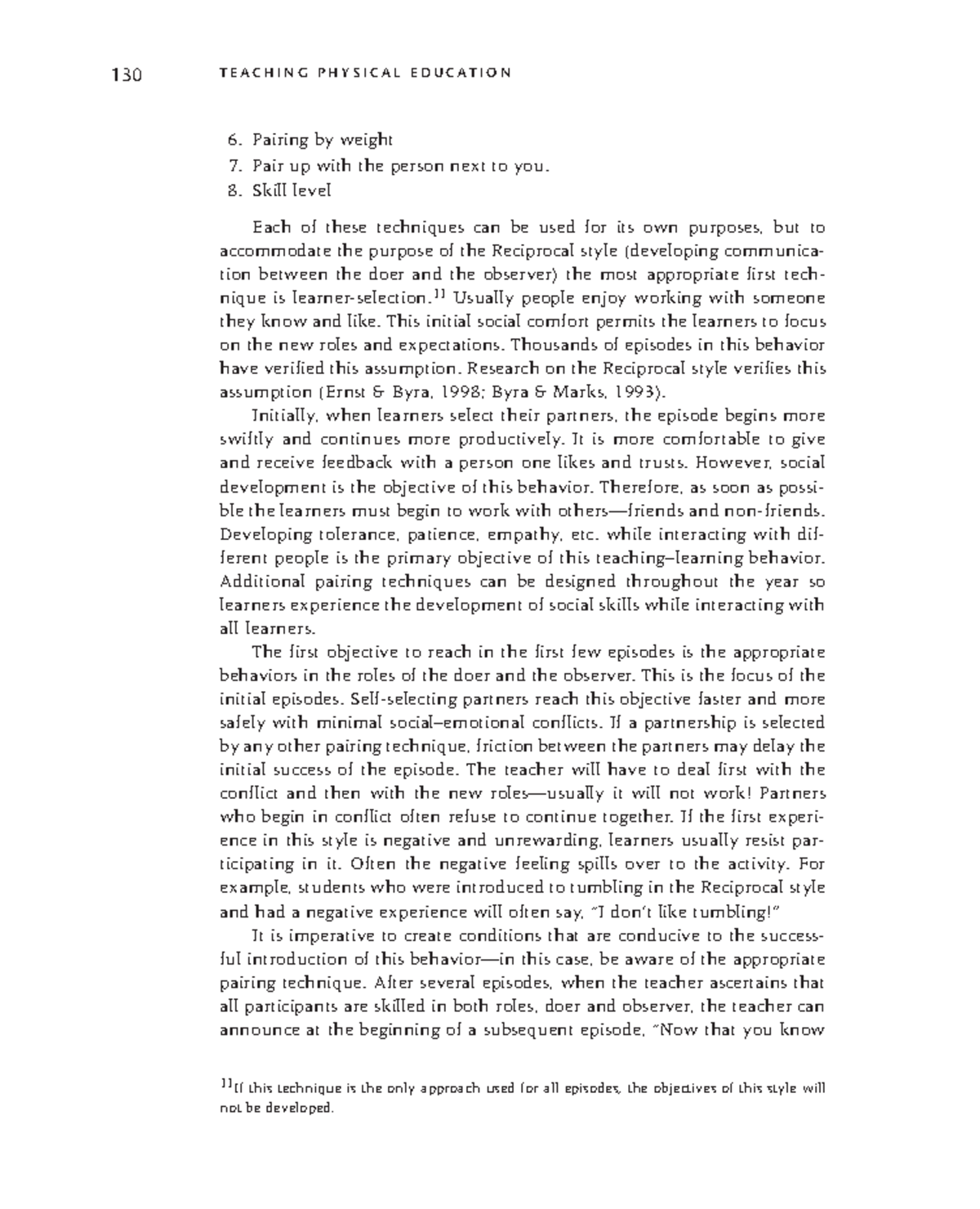 Physical education92 130 T E A C H I N G P H Y S I C A L E D U C A T