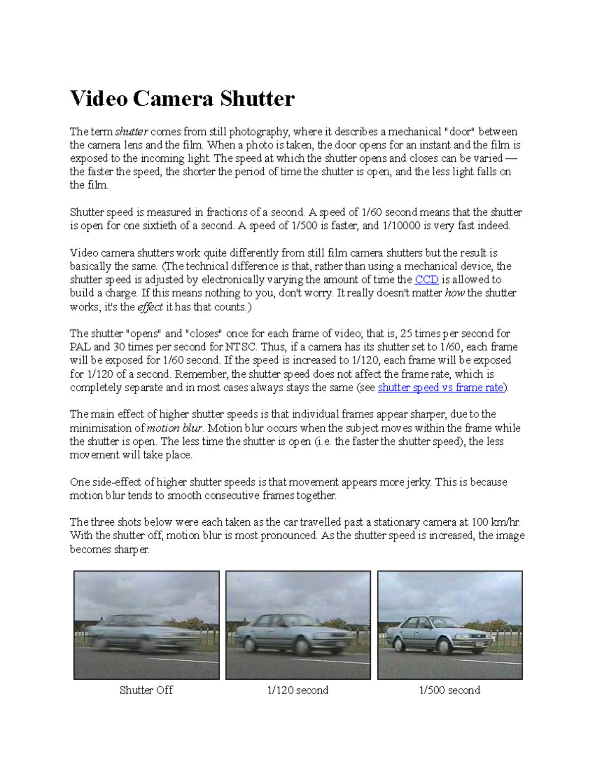 Video Camera Shutter - When a photo is taken, the door opens for an ...