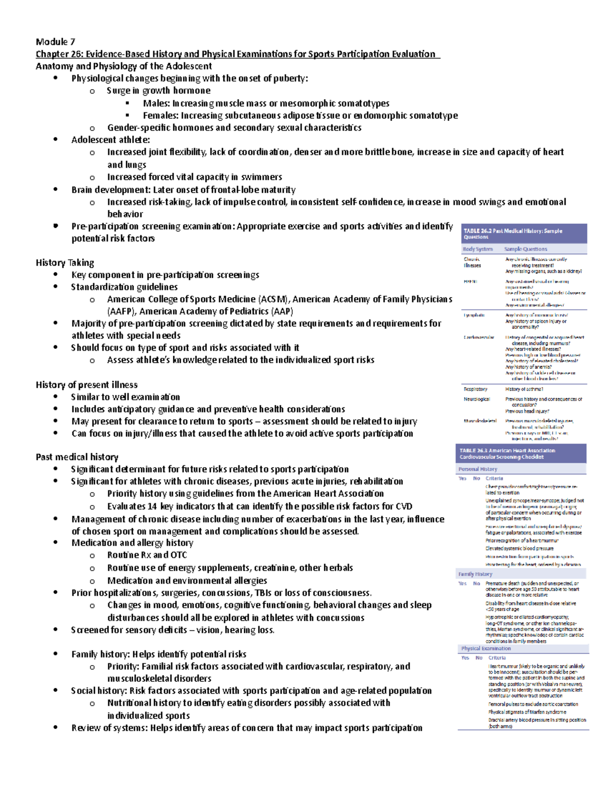 Special Topics Module 7 Study Guide, Questions - Module 7 Chapter 26 ...