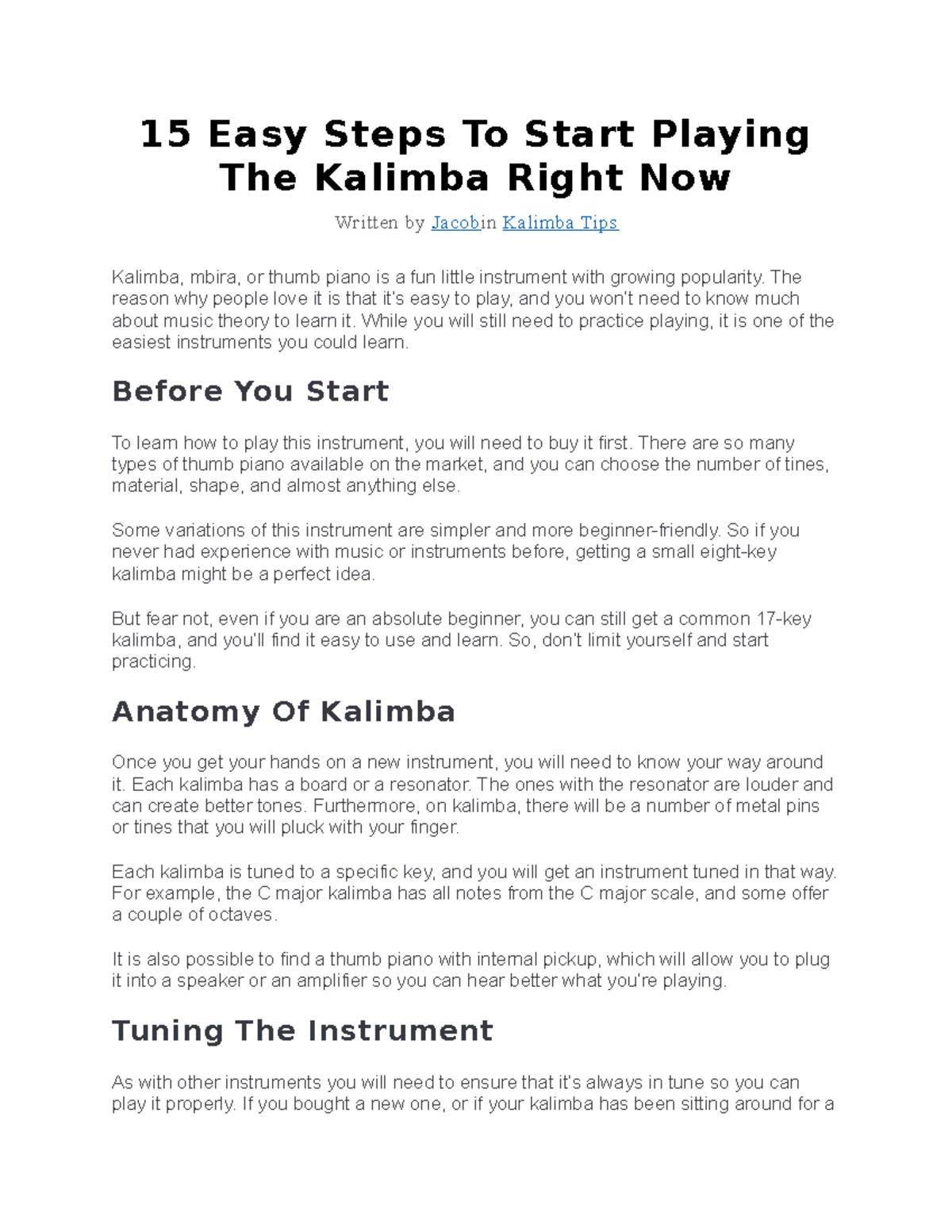 15 Easy Steps To Start Playing The Kalimba Right Now - The reason why ...