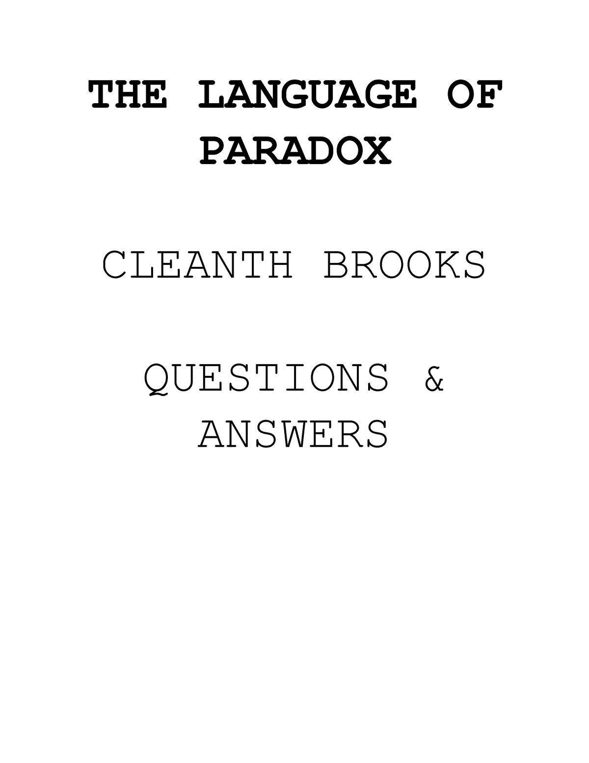 the-language-of-paradox-questions-the-language-of-paradox-cleanth