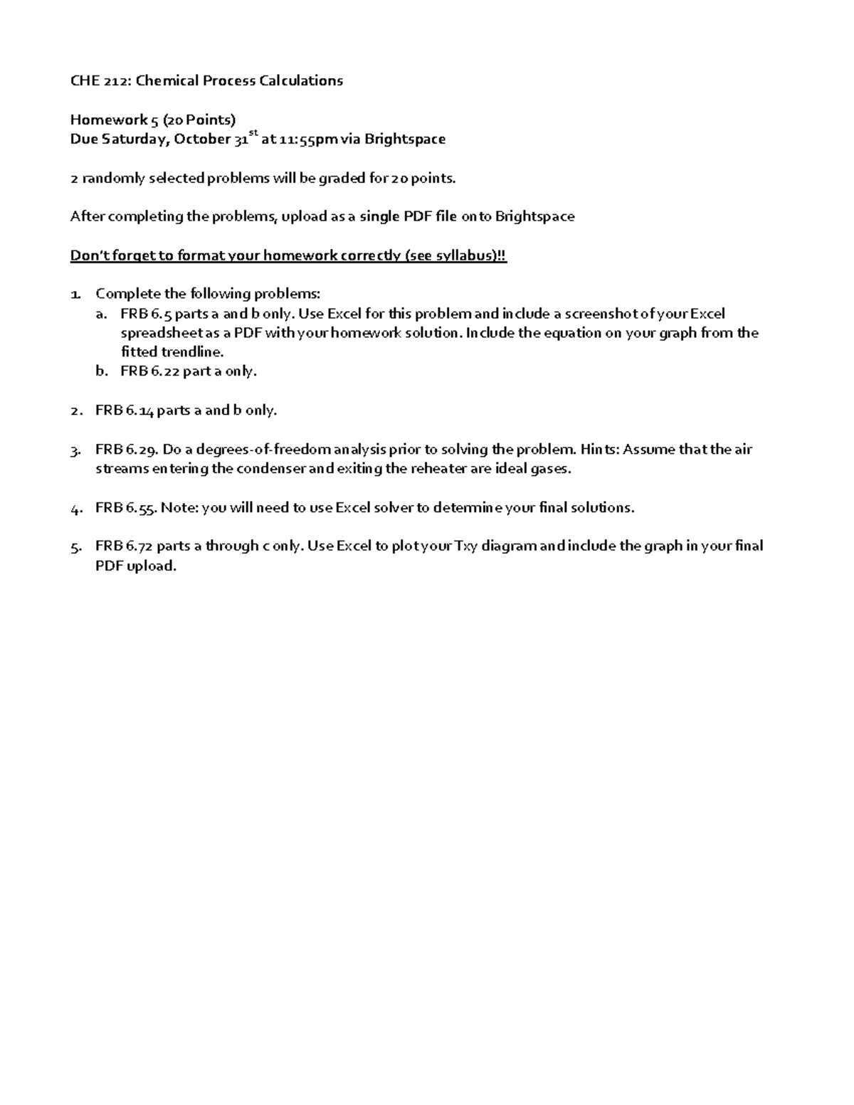Chapter 6 Solutions - chap 6 solution - CHE 212: Chemical Process ...