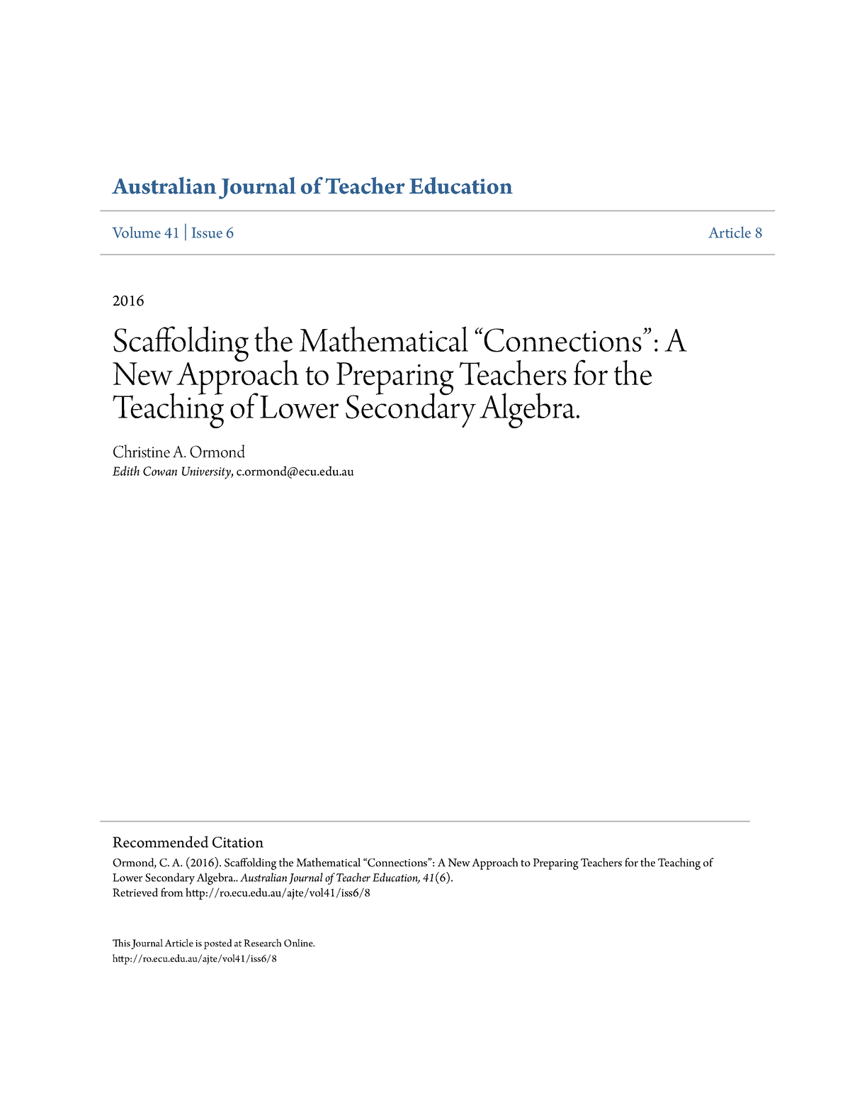 Scaffolding Math Connection new - Volume 41 | Issue 6 Article 8 2016 ...