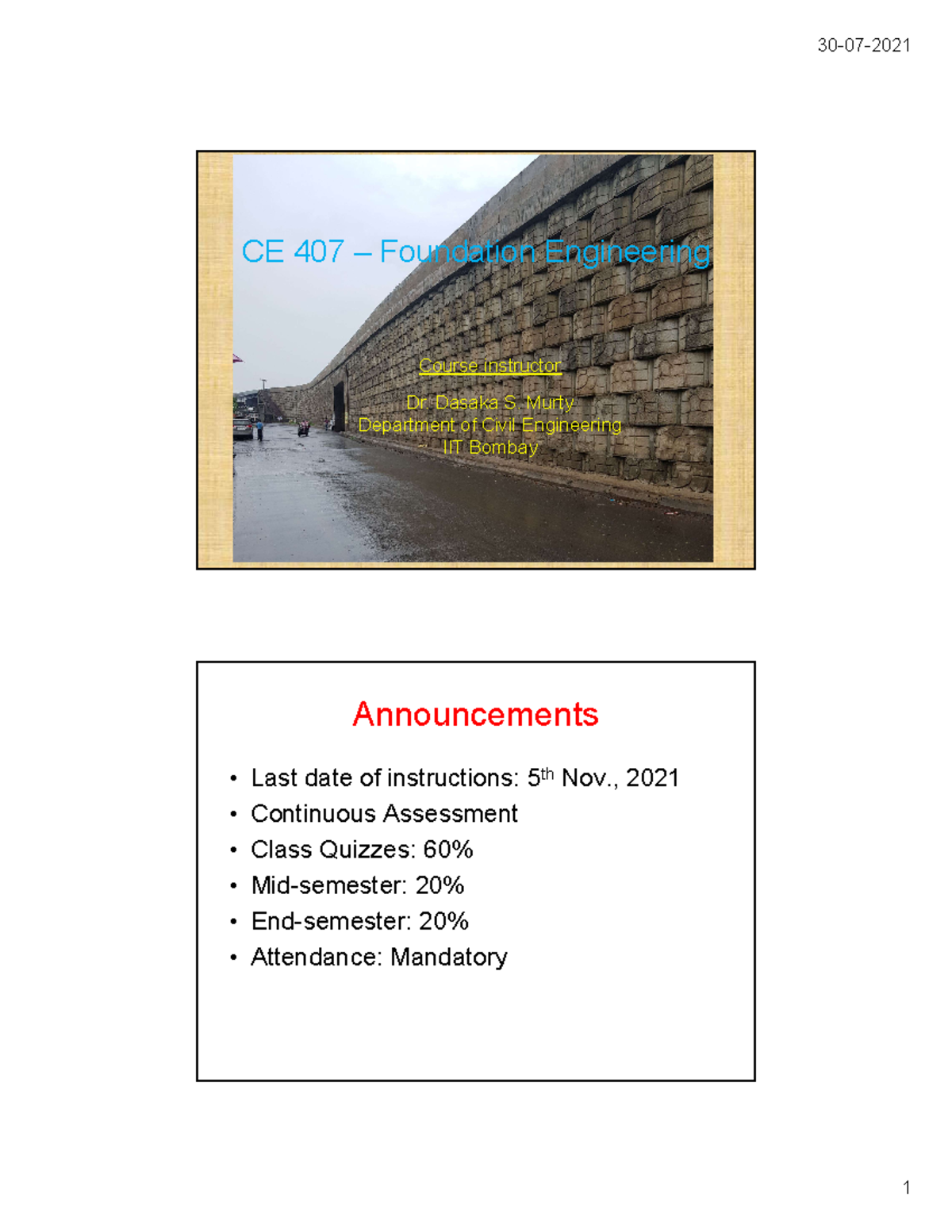 Introduction 27th July Class 1 Combined Transportation Engineering Introduction 27th July Class 1 Combined Transportation Engineering