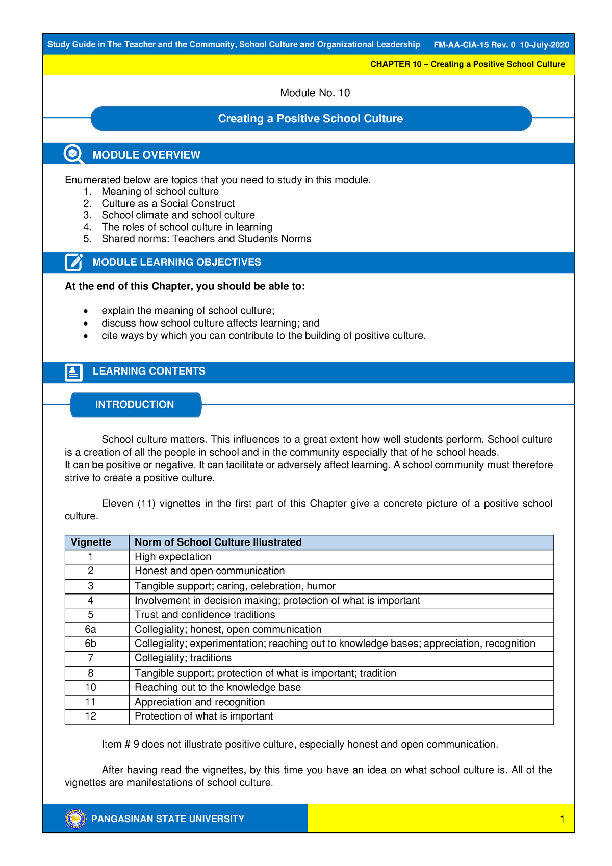 Study Guide 10 - FM-AA-CIA-15 Rev. 0 10-July- PANGASINAN STATE ...