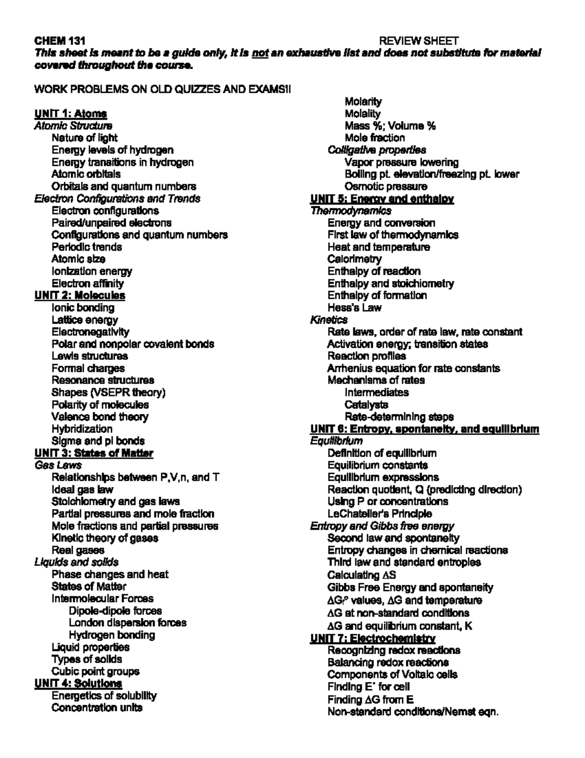 Chem final review guide - PSYC 326 - Studocu