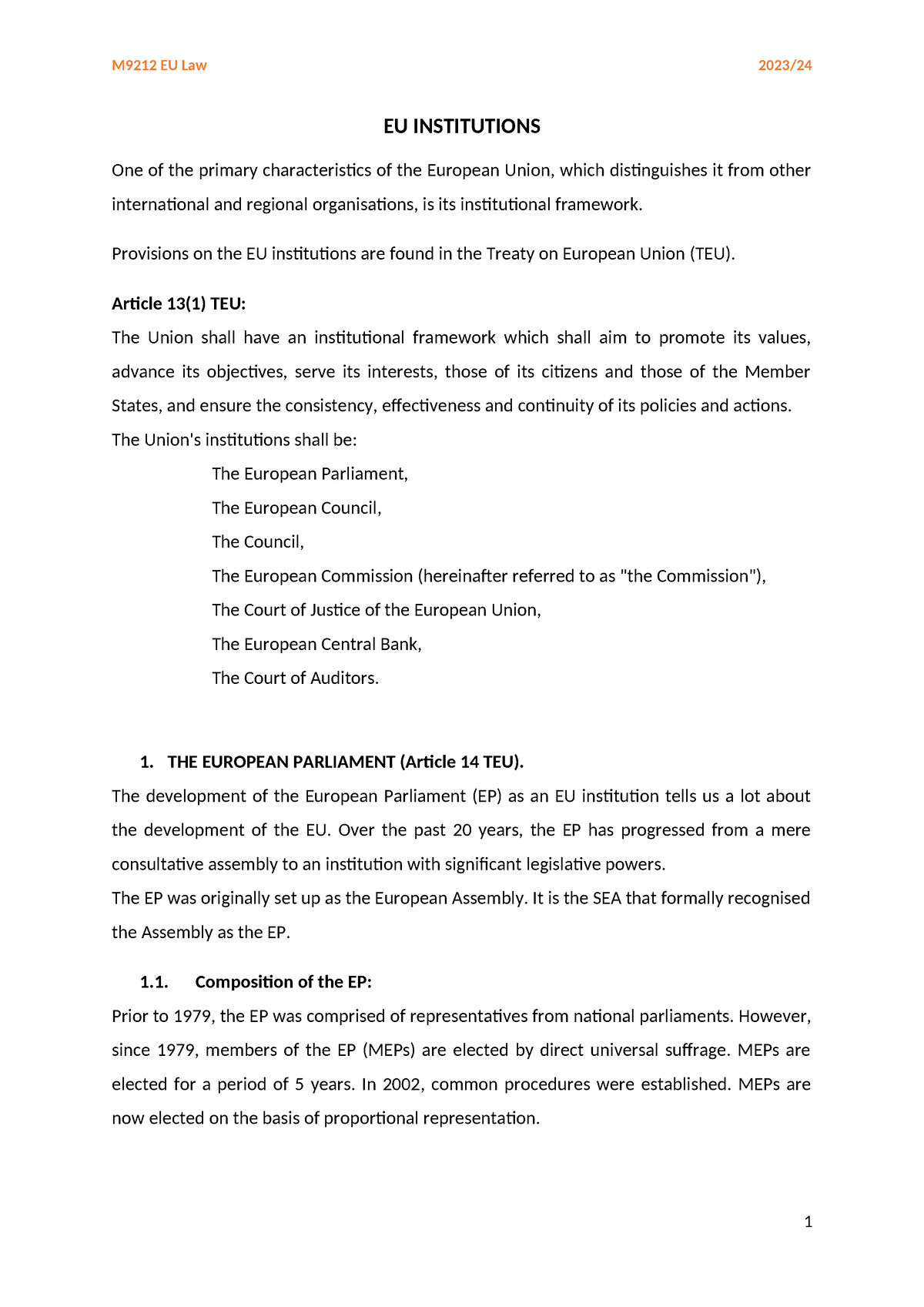 EU Institutions 2023-24 - EU INSTITUTIONS One Of The Primary ...