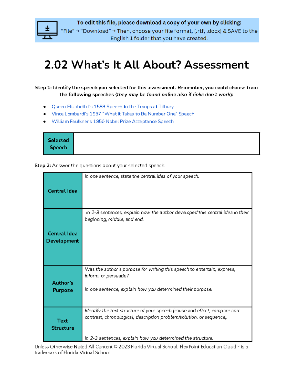 2.02 Assessment - i need it - 2 What’s It All About? Assessment Step 1 ...