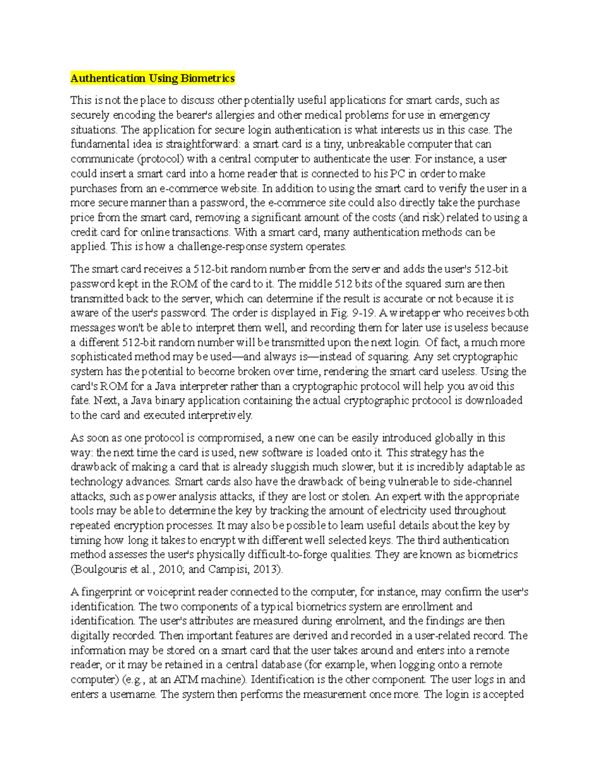 Authentication Using Biometrics The Application For Secure Login