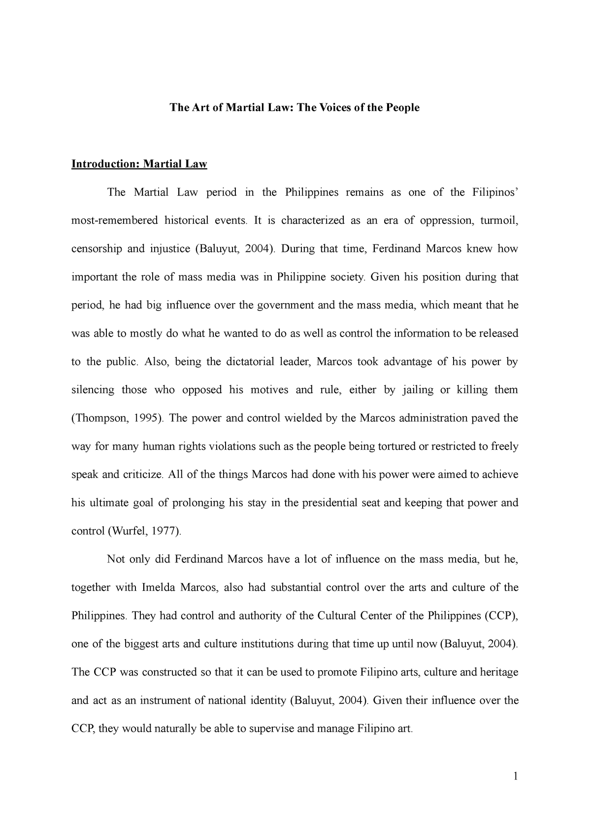 martial law essay introduction