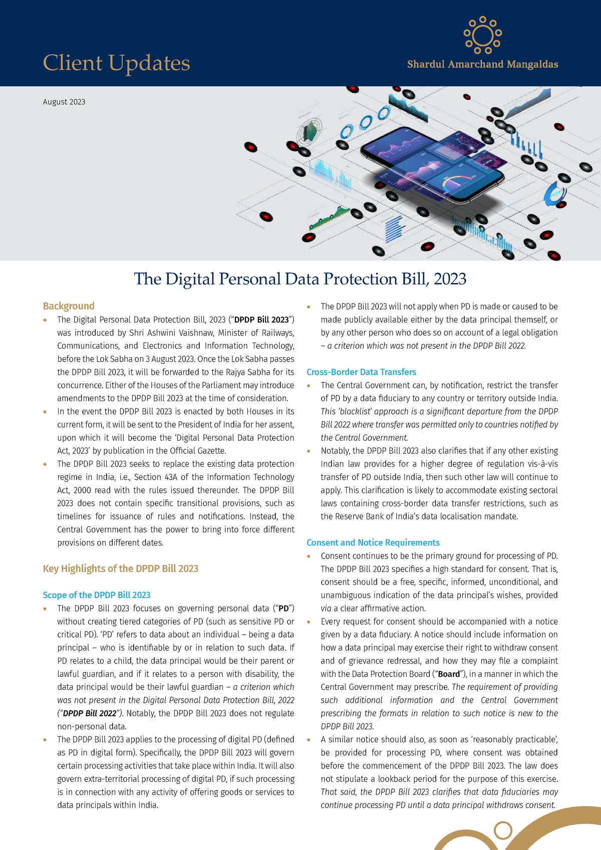 Summary - DPDP Bill, 2023 (August 2023)[31] - Client Updates August ...