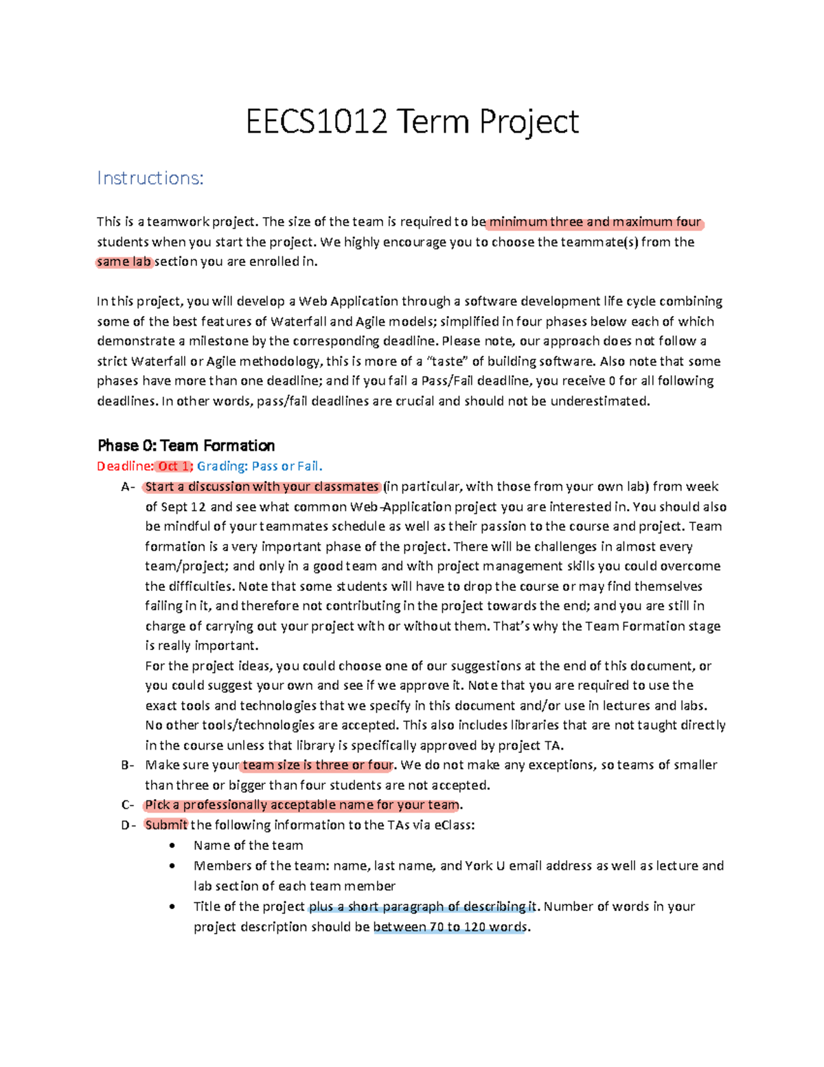 Project Instructions - EECS1012 Term Project Instructions: This is a ...