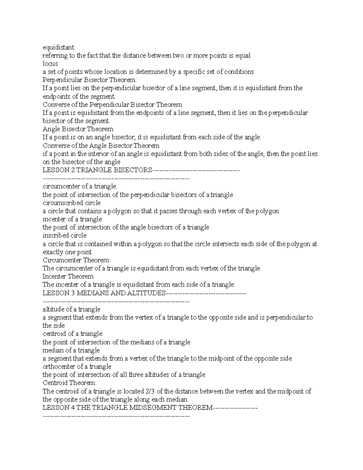Ge 5 - notes - equidistant referring to the fact that the distance ...