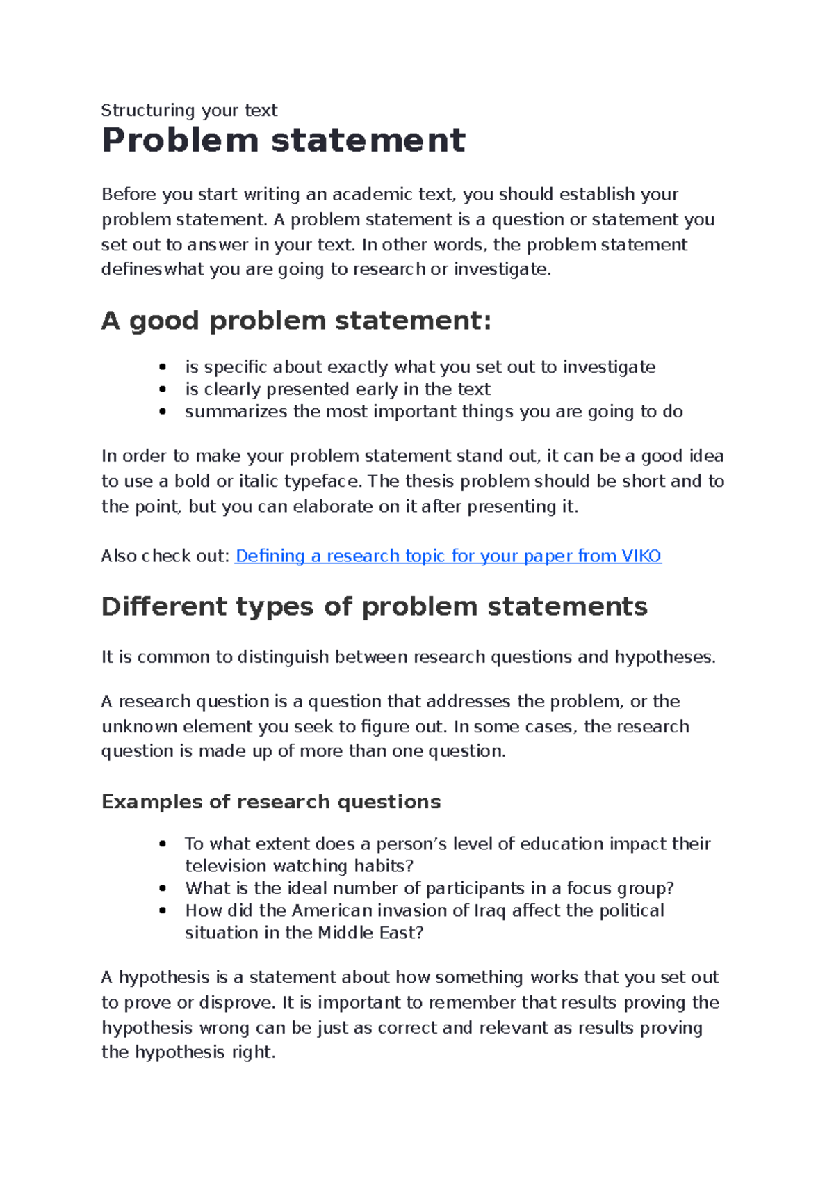Structuring your text - Structuring your text Problem statement Before ...