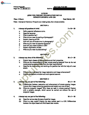FMS 2011 Question Paper and Ans Key - SERIES :20 Test Booklet Serial No