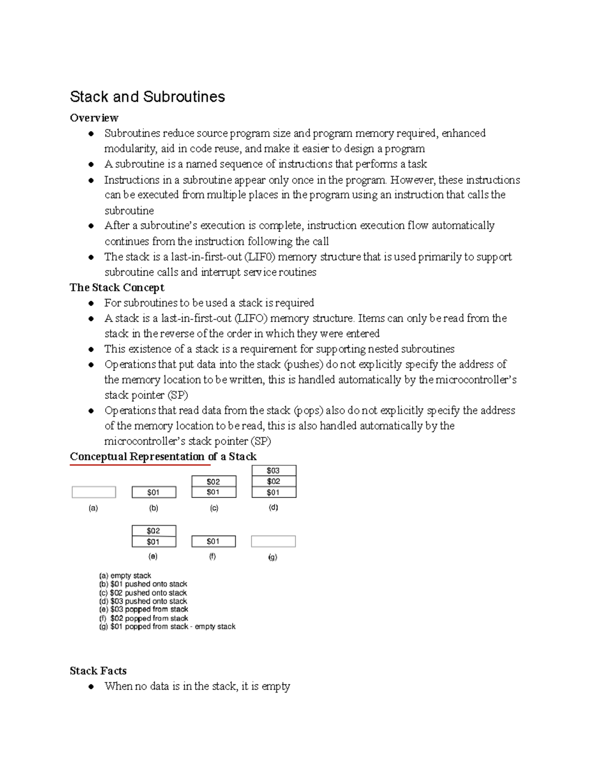 Lecture 12 - Stack and Subroutines Overview Subroutines reduce source ...