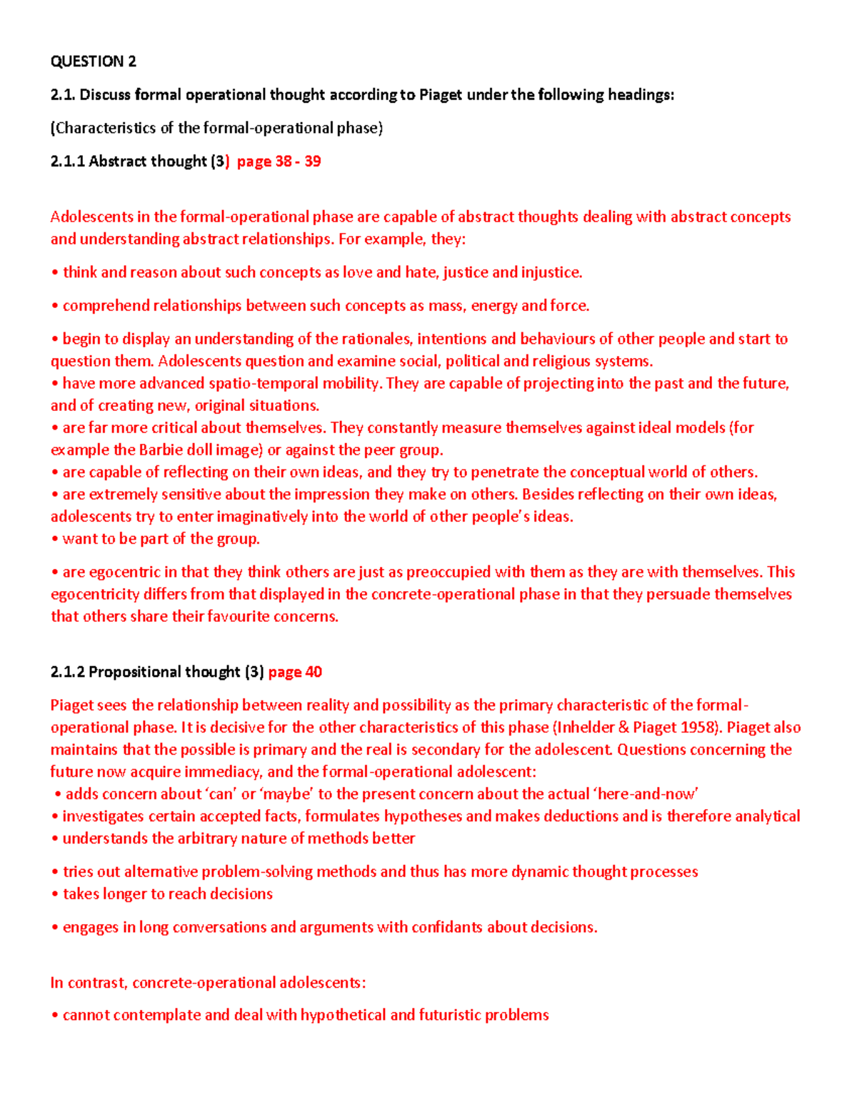 PED3701 Q & A - study notes - QUESTION 2 Discuss formal operational ...