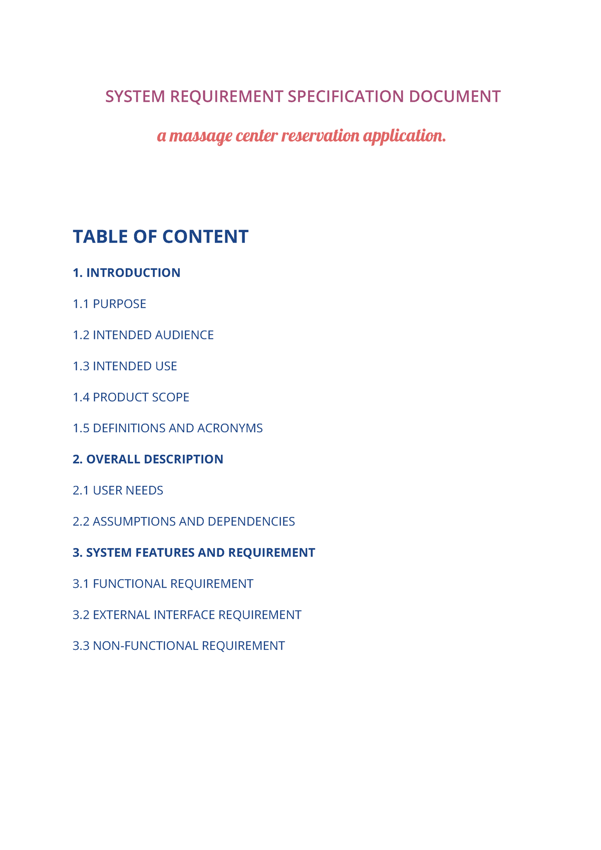 A Hotel Reservation Application. - SYSTEM REQUIREMENT SPECIFICATION ...