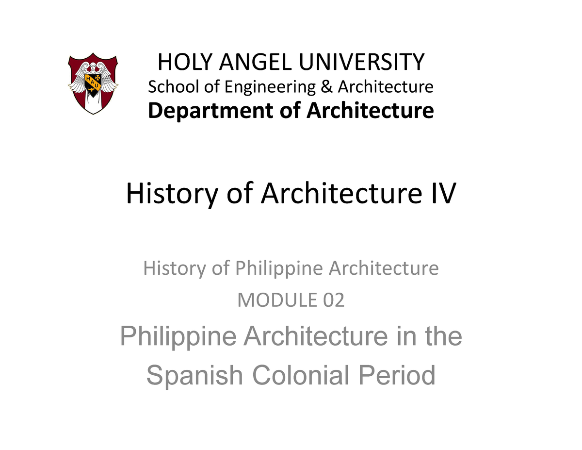 02 Hist Arch 4 - Spanish - History of Philippine Architecture - History ...