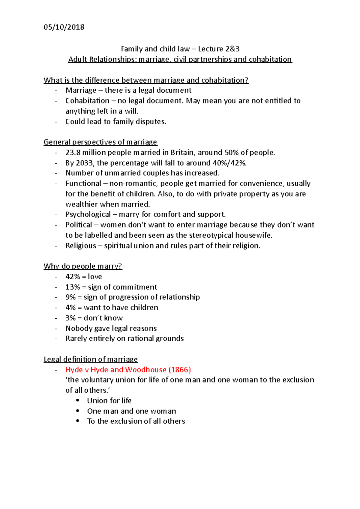 2(2)&3-Adult relationships - Family and child law – Lecture 2& Adult ...
