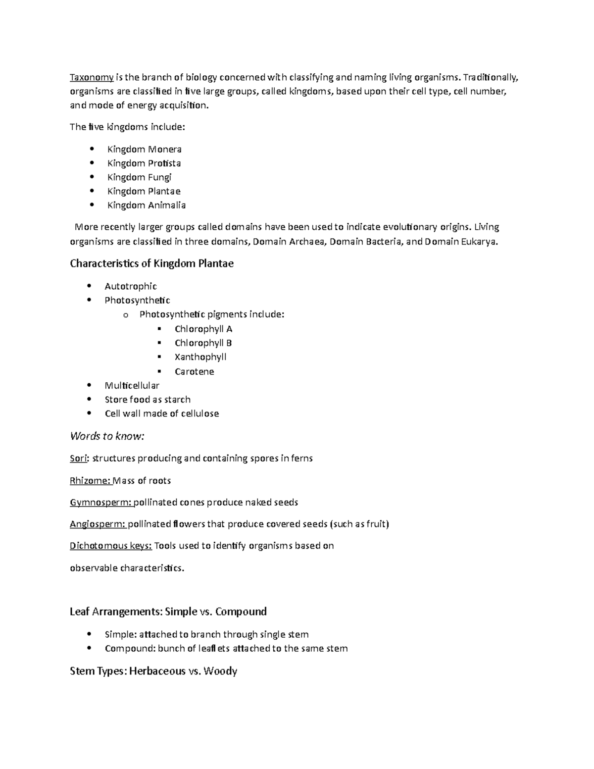 Lab 13: Taxonomy - Taxonomy is the branch of biology concerned with ...
