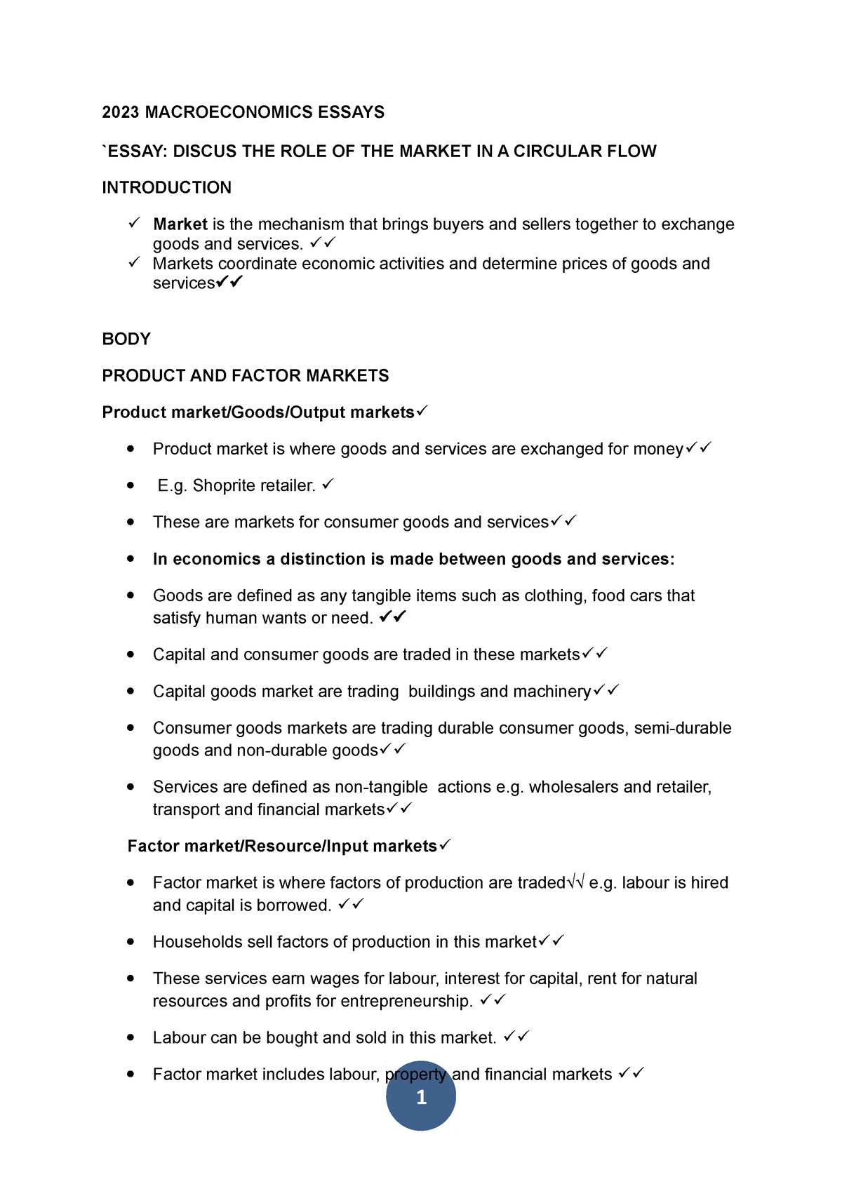 macroeconomics essay grade 10